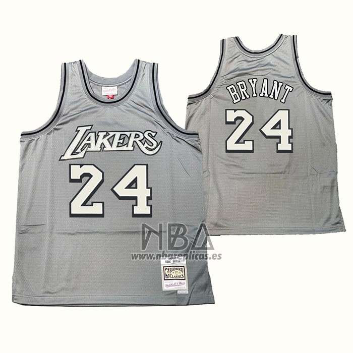 Camiseta Los Angeles Lakers Kobe Bryant NO 24 Mitchell & Ness 1996-97 Gris